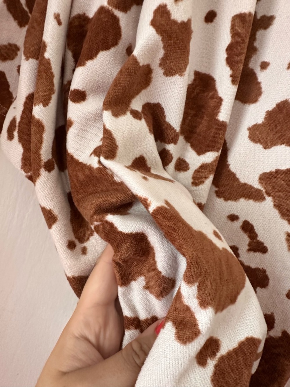 Jodifle Brown & White Cow Print Poncho Top - Picture 2 of 6
